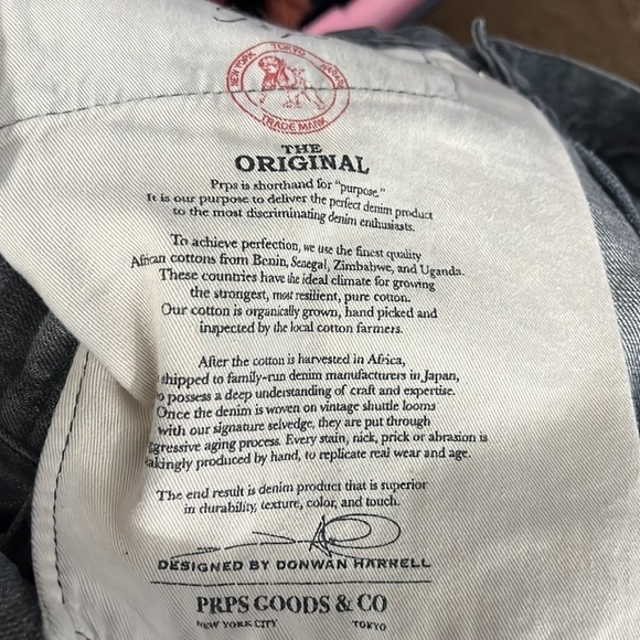 Prps The Original Purpose Jeans designed by Donwan Harrell size 34 Tokyo - Picture 12 of 14